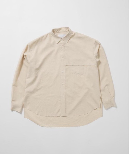 Enharmonic TAVERN（エンハーモニックタヴァーン）の「Cut off shirt（シャツ/ブラウス・メンズ・オフホワイト/サックスブルー/ブラック・44/46/48）」の2枚目の写真