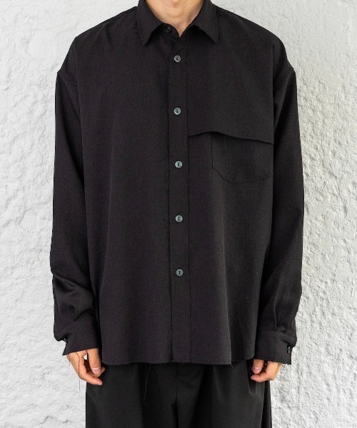 Enharmonic TAVERN（エンハーモニックタヴァーン）の「Cut off shirt（シャツ/ブラウス・メンズ・オフホワイト/サックスブルー/ブラック・44/46/48）」の22枚目の写真