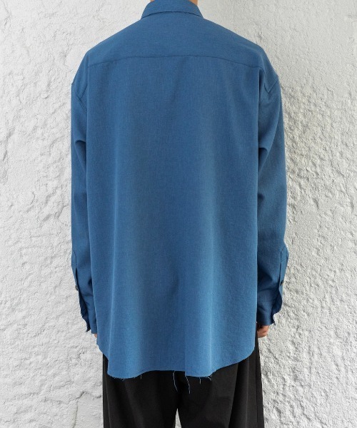 Enharmonic TAVERN（エンハーモニックタヴァーン）の「Cut off shirt（シャツ/ブラウス・メンズ・オフホワイト/サックスブルー/ブラック・44/46/48）」の13枚目の写真