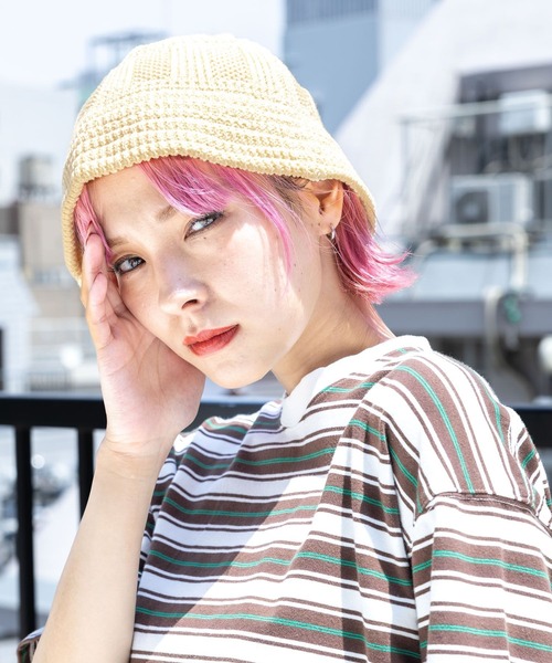 PAGEBOY（ページボーイ）の「PBLIM/サマーニットバケハ（ハット・レディース・オフホワイト/ブラック・FREE）」の4枚目の写真