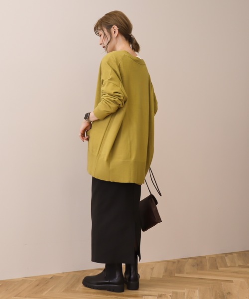 AMERICAN HOLIC（アメリカンホリック）の「バイパチニットカーディガン（カーディガン/ボレロ・レディース・マスタード/ベージュ系その他/ブルー/杢グレー/ブラック・M/L）」の19枚目の写真