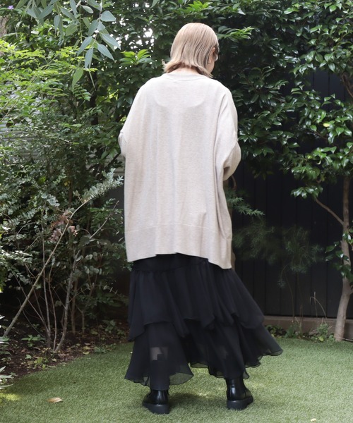 AMERICAN HOLIC（アメリカンホリック）の「バイパチニットカーディガン（カーディガン/ボレロ・レディース・マスタード/ベージュ系その他/ブルー/杢グレー/ブラック・M/L）」の17枚目の写真