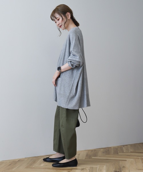 AMERICAN HOLIC（アメリカンホリック）の「バイパチニットカーディガン（カーディガン/ボレロ・レディース・マスタード/ベージュ系その他/ブルー/杢グレー/ブラック・M/L）」の22枚目の写真