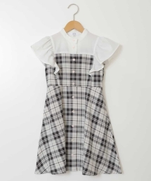 a.v.v（アーヴェヴェ）の「[100-130]チェック柄フレアワンピース（ワンピース・キッズ）」