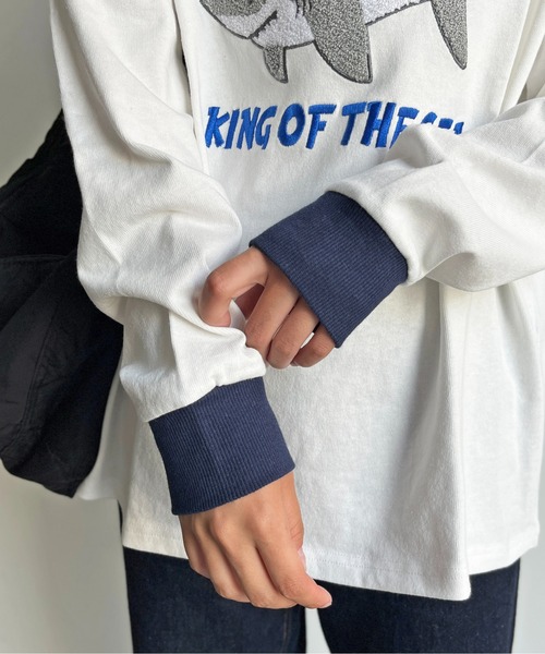 CPCM（シーピーシーエム）の「サメサガラ刺繍ロンT（Tシャツ/カットソー・メンズ・ブラック/ホワイト系その他/ホワイト・MEDIUM/LARGE）」の13枚目の写真