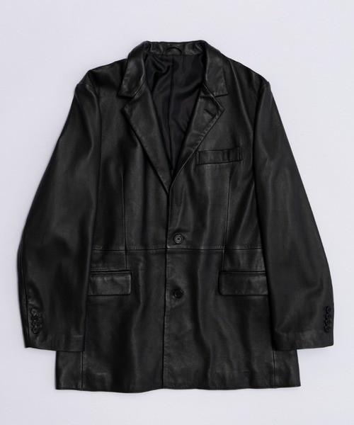 値下☆PRANK PROJECT黒シープリアルレザー本革テーラードジャケット