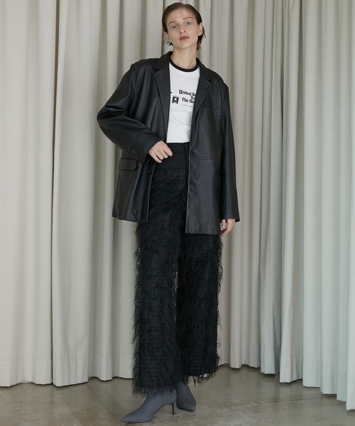 PRANK PROJECT ブラック クロップド テーラードジャケット PRANK PROJECT(プランク プロジェクト)｜ラブオフSHEEPレザー