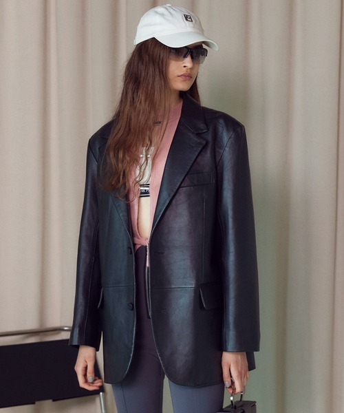 PRANK PROJECT(プランクプロジェクト)の「SHEEPレザーテーラードジャケット / SHEEP Leather Tailored Jacket(ライダースジャケット・レディース・ブラック・FREE)」の21枚目の写真