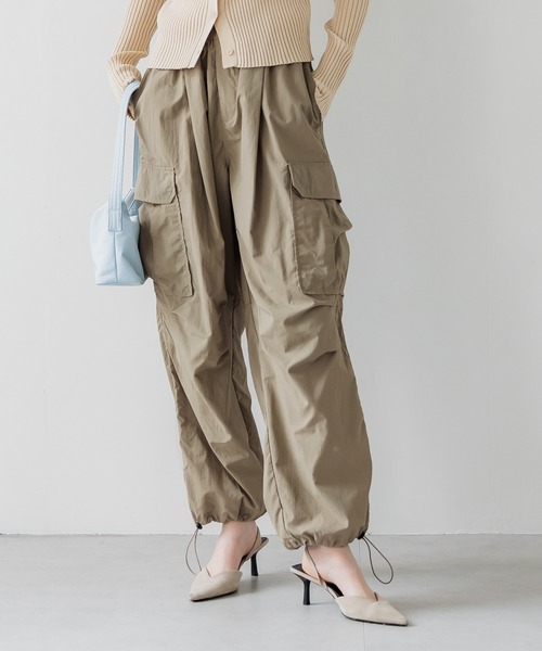 coca（coca）（コカ）の「＼新色追加／ナイロンパラシュートパンツ（カーゴパンツ・レディース・ブラック/カーキ/アイボリー・L/M）」の3枚目の写真