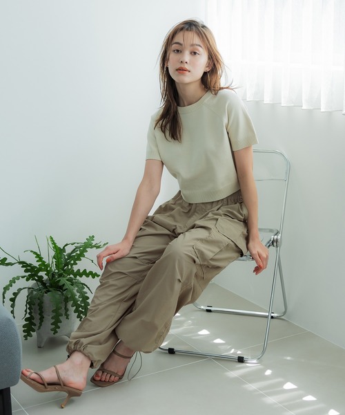 coca（coca）（コカ）の「＼新色追加／ナイロンパラシュートパンツ（カーゴパンツ・レディース・ブラック/カーキ/アイボリー・L/M）」の9枚目の写真