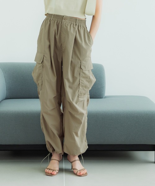 coca（coca）（コカ）の「＼新色追加／ナイロンパラシュートパンツ（カーゴパンツ・レディース・ブラック/カーキ/アイボリー・L/M）」の10枚目の写真