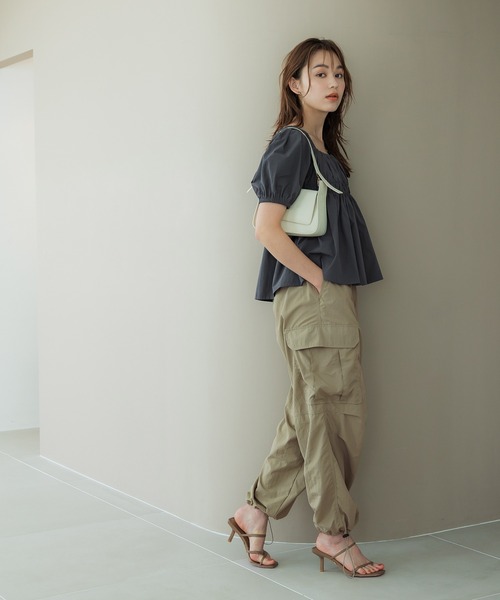 coca（coca）（コカ）の「＼新色追加／ナイロンパラシュートパンツ（カーゴパンツ・レディース・ブラック/カーキ/アイボリー・L/M）」の12枚目の写真