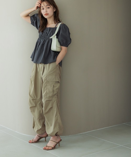 coca（coca）（コカ）の「＼新色追加／ナイロンパラシュートパンツ（カーゴパンツ・レディース・ブラック/カーキ/アイボリー・L/M）」の13枚目の写真