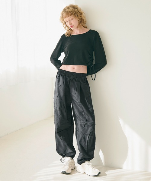 coca（coca）（コカ）の「＼新色追加／ナイロンパラシュートパンツ（カーゴパンツ・レディース・ブラック/カーキ/アイボリー・L/M）」の22枚目の写真