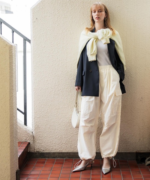 coca（coca）（コカ）の「＼新色追加／ナイロンパラシュートパンツ（カーゴパンツ・レディース・ブラック/カーキ/アイボリー・L/M）」の15枚目の写真