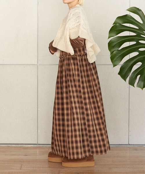 w closet（ダブルクローゼット）の「ケーブル柄付け衿（付け襟・レディース・ラベンダー/アイボリー・FREE）」の7枚目の写真