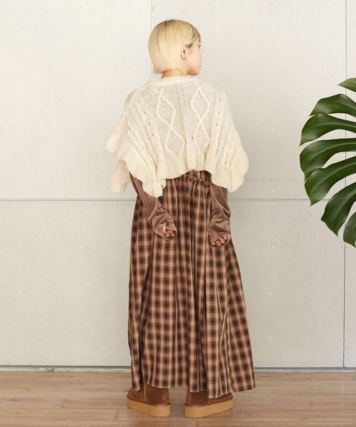 w closet（ダブルクローゼット）の「ケーブル柄付け衿（付け襟・レディース・ラベンダー/アイボリー・FREE）」の10枚目の写真