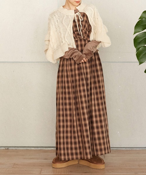 w closet（ダブルクローゼット）の「ケーブル柄付け衿（付け襟・レディース・ラベンダー/アイボリー・FREE）」の13枚目の写真