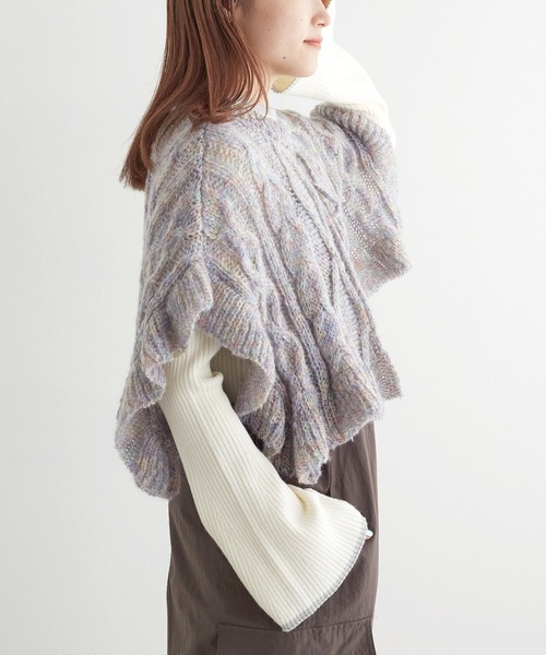 w closet（ダブルクローゼット）の「ケーブル柄付け衿（付け襟・レディース・ラベンダー/アイボリー・FREE）」の15枚目の写真