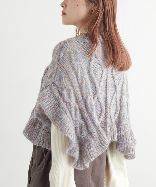 w closet（ダブルクローゼット）の「ケーブル柄付け衿（付け襟・レディース・ラベンダー/アイボリー・FREE）」の19枚目の写真