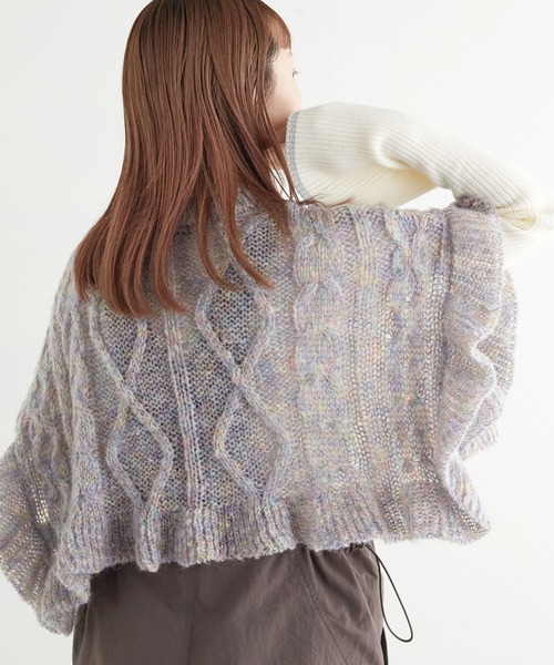 w closet（ダブルクローゼット）の「ケーブル柄付け衿（付け襟・レディース・ラベンダー/アイボリー・FREE）」の21枚目の写真