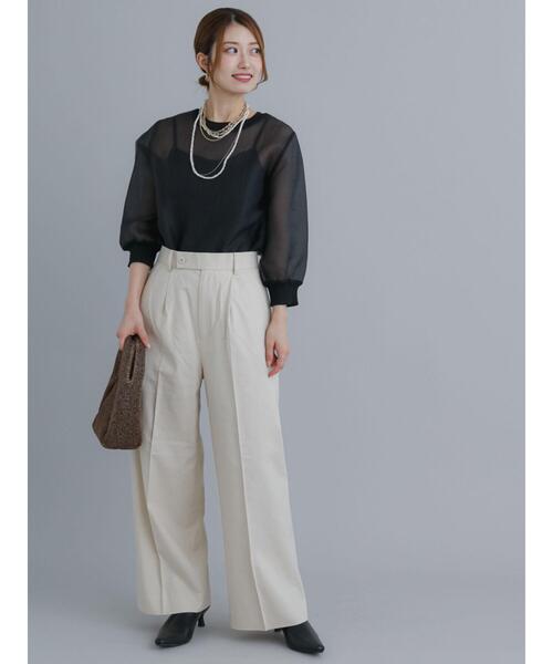 Te chichi（テチチ）の「リネン混ワイドパンツ（その他パンツ・レディース・ベージュ/ブラック/ブラウン・F）」の7枚目の写真