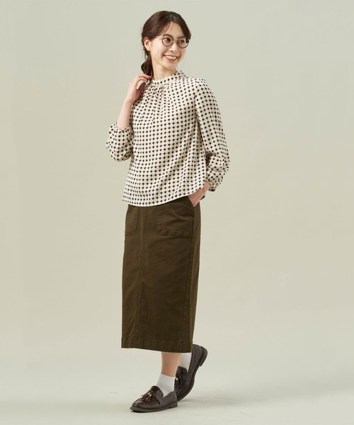 TOKYO SHIRTS(トウキョウシャツ)の「プリントハイネック 長袖ブラウス(シャツ/ブラウス・レディース・ホワイト/ブラック・L/M)」の11枚目の写真