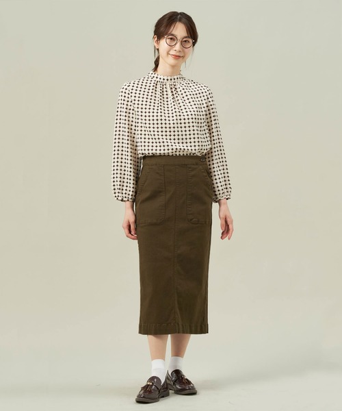 TOKYO SHIRTS(トウキョウシャツ)の「プリントハイネック 長袖ブラウス(シャツ/ブラウス・レディース・ホワイト/ブラック・L/M)」の7枚目の写真
