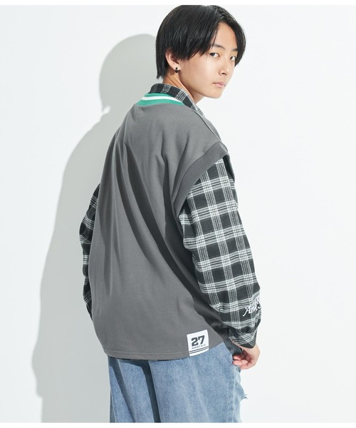 ANAP GｉRL（アナップガール）の「R+SスウェットBIGベスト（ベスト・キッズ・スミクロ/ライトグレー・S/M/XS）」の11枚目の写真