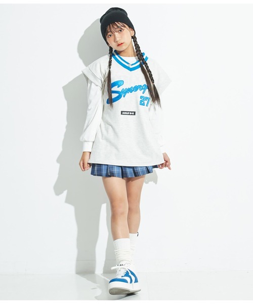 ANAP GｉRL（アナップガール）の「R+SスウェットBIGベスト（ベスト・キッズ・スミクロ/ライトグレー・S/M/XS）」の19枚目の写真