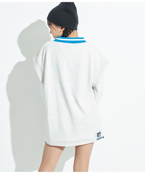 ANAP GｉRL（アナップガール）の「R+SスウェットBIGベスト（ベスト・キッズ・スミクロ/ライトグレー・S/M/XS）」の18枚目の写真