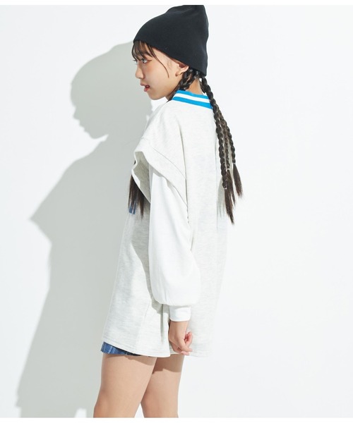 ANAP GｉRL（アナップガール）の「R+SスウェットBIGベスト（ベスト・キッズ・スミクロ/ライトグレー・S/M/XS）」の17枚目の写真