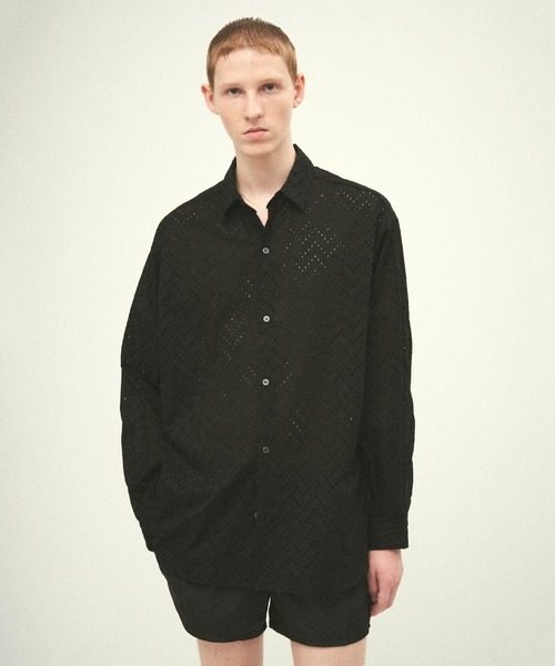 Juha（ユハ）の「LAWN LACE SHIRT（シャツ/ブラウス・メンズ・キナリ/ブラック・3/4）」の2枚目の写真