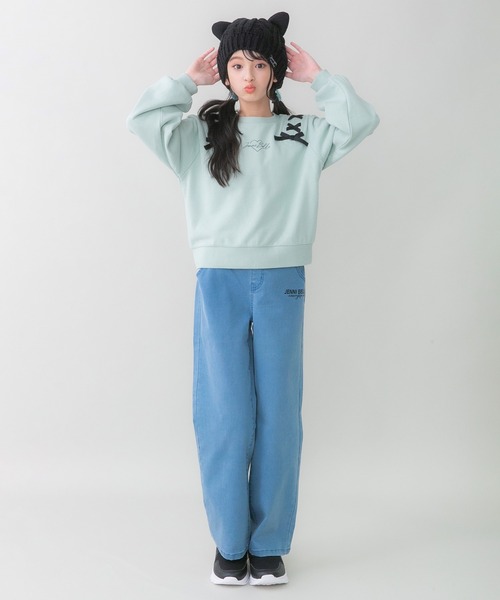 JENNI belle（ジェニィベル）の「【WEB限定】【コットン100％】レースアップショート丈トレーナー（スウェット・キッズ・ミント/サックスブルー/ピンク・130cm/140cm/150cm/160cm）」の21枚目の写真