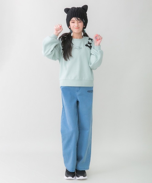 JENNI belle（ジェニィベル）の「【WEB限定】【コットン100％】レースアップショート丈トレーナー（スウェット・キッズ・ミント/サックスブルー/ピンク・130cm/140cm/150cm/160cm）」の22枚目の写真