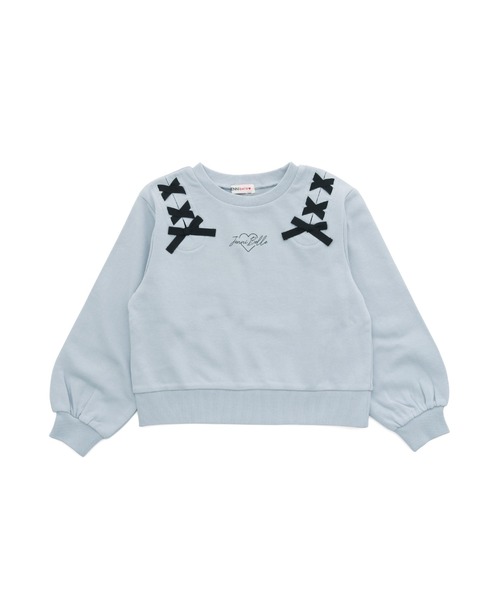 JENNI belle（ジェニィベル）の「【WEB限定】【コットン100％】レースアップショート丈トレーナー（スウェット・キッズ・ミント/サックスブルー/ピンク・130cm/140cm/150cm/160cm）」の15枚目の写真