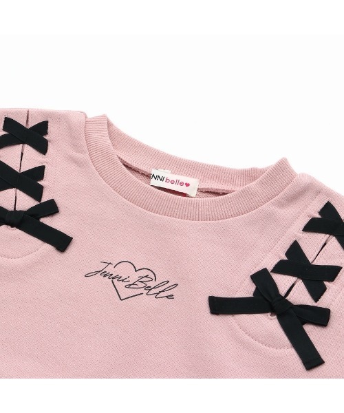 JENNI belle（ジェニィベル）の「【WEB限定】【コットン100％】レースアップショート丈トレーナー（スウェット・キッズ・ミント/サックスブルー/ピンク・130cm/140cm/150cm/160cm）」の11枚目の写真