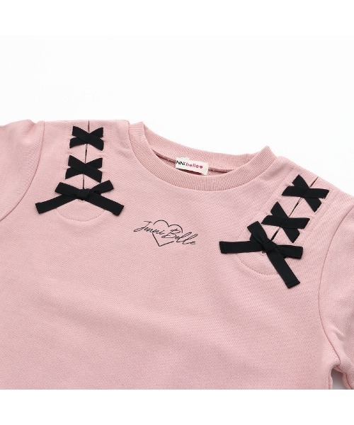 JENNI belle（ジェニィベル）の「【WEB限定】【コットン100％】レースアップショート丈トレーナー（スウェット・キッズ・ミント/サックスブルー/ピンク・130cm/140cm/150cm/160cm）」の10枚目の写真