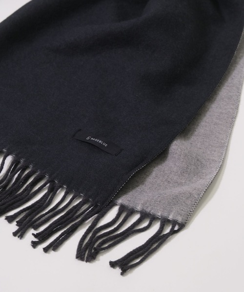 RAGEBLUE(レイジブルー)の「リバーシブル/カシミヤタッチマフラー(マフラー・メンズ・グレー/ネイビー・FREE)」の4枚目の写真