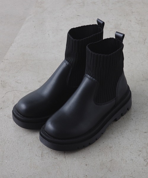 CIAOPANIC（チャオパニック）の「厚底ショート丈ソックスブーツ（ブーツ・レディース・ホワイト/ブラック・36/39/35/37/38/40）」の20枚目の写真