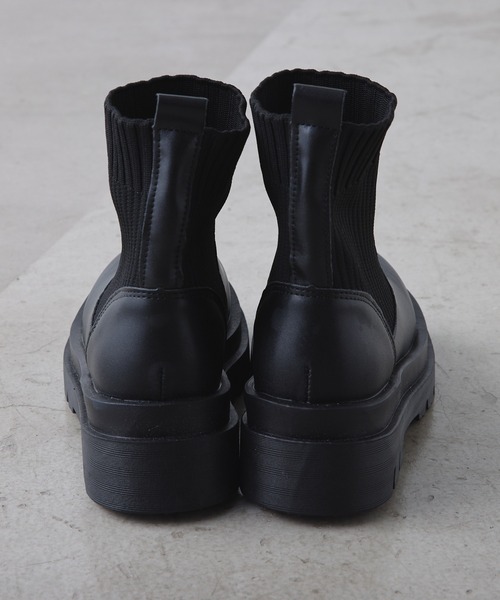 CIAOPANIC（チャオパニック）の「厚底ショート丈ソックスブーツ（ブーツ・レディース・ホワイト/ブラック・36/39/35/37/38/40）」の22枚目の写真