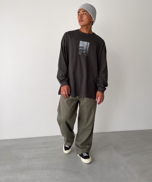 CANAL JEAN（キャナルジーン）の「1975 TOKYO　Foot転写ロングTシャツ（Tシャツ/カットソー・レディース・グレー/スミクロ・MEDIUM/LARGE）」の12枚目の写真