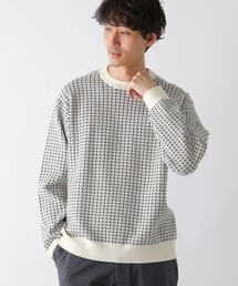 メルティクルーネック柄プルオーバー/M/704858