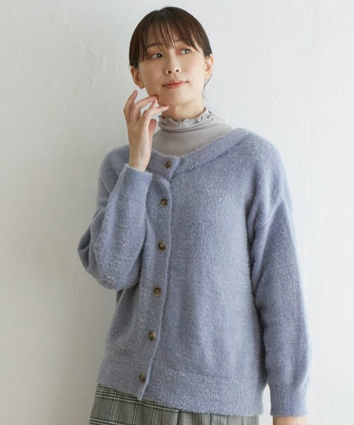 ikka(イッカ)の「前後2WAYフェザータッチカーディガン(カーディガン/ボレロ・レディース・スカイブルー/ダークベージュ/オフホワイト・S/M/L)」の20枚目の写真