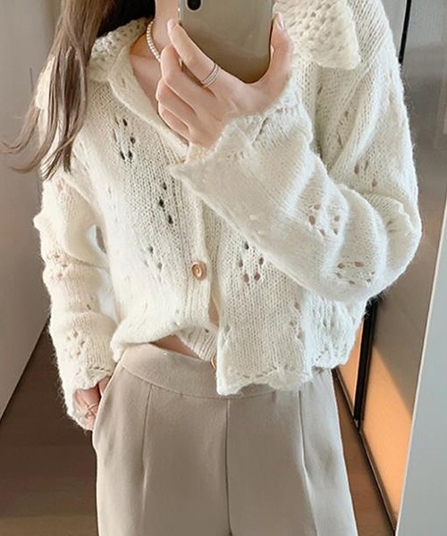 Ulysses（ユリシス）の「襟付きニットカーディガン（カーディガン/ボレロ・レディース・オフホワイト・F）」の5枚目の写真