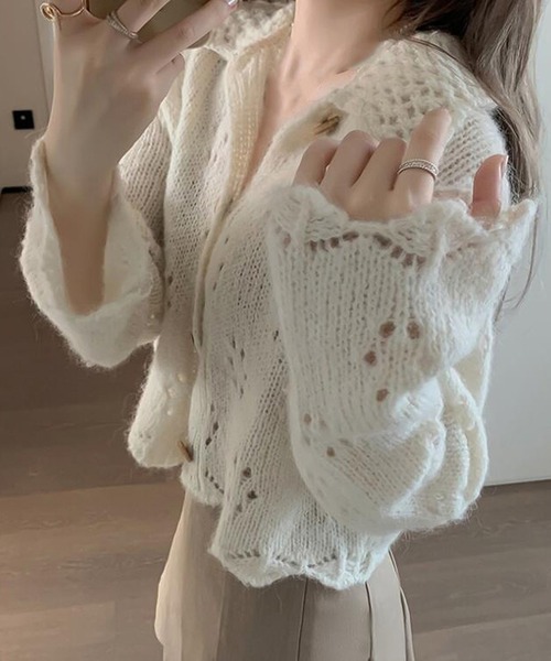 Ulysses（ユリシス）の「襟付きニットカーディガン（カーディガン/ボレロ・レディース・オフホワイト・F）」の7枚目の写真