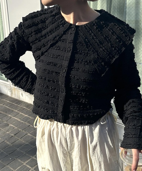 Alley by w closet（アリーバイダブルクローゼット）の「【Alley】ビッグカラーブラウス（シャツ/ブラウス・レディース・アイボリー/ブラック・FREE）」の19枚目の写真