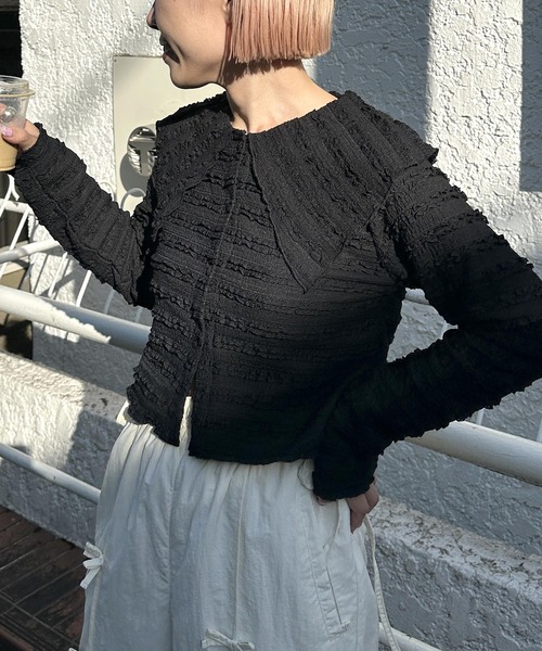 Alley by w closet（アリーバイダブルクローゼット）の「【Alley】ビッグカラーブラウス（シャツ/ブラウス・レディース・アイボリー/ブラック・FREE）」の22枚目の写真