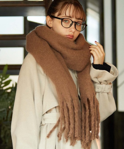 archives(アルシーヴ)の「無地ストール(ストール/ショール・レディース・ピンク/モカ/アイボリー/グレー・FREE)」の4枚目の写真