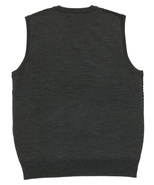 TOKYO SHIRTS（トウキョウシャツ）の「フィッシャーマン風 ベーシック ニットベスト（ベスト・メンズ・チャコール/ネイビー・L/M/LL）」の5枚目の写真